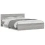 Sonoma gray headboard bed frame and LED lights 160x200 cm by , Beds and slatted bases - Ref: Foro24-3207600, Price: 199,02 €,...