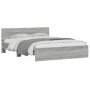 Sonoma gray headboard bed frame and LED lights 160x200 cm by , Beds and slatted bases - Ref: Foro24-3207600, Price: 202,36 €,...