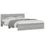 Sonoma gray headboard bed frame and LED lights 160x200 cm by , Beds and slatted bases - Ref: Foro24-3207600, Price: 199,02 €,...