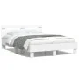 Estructura de cama con cabecero y luces LED blanco 135x190 cm de , Camas y somieres - Ref: Foro24-3207567, Precio: 153,71 €, ...
