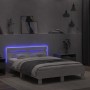 Bettgestell mit Kopfteil und weißen LED-Leuchten 135x190 cm von , Betten und Lattenroste - Ref: Foro24-3207567, Preis: 160,68...