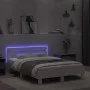 Estructura de cama con cabecero y luces LED blanco 135x190 cm de , Camas y somieres - Ref: Foro24-3207567, Precio: 153,71 €, ...