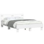 Bettgestell mit Kopfteil und weißen LED-Leuchten 135x190 cm von , Betten und Lattenroste - Ref: Foro24-3207567, Preis: 160,68...