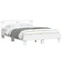Estructura de cama con cabecero y luces LED blanco 135x190 cm de , Camas y somieres - Ref: Foro24-3207567, Precio: 153,71 €, ...