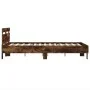 Smoked oak bed frame with headboard and LED lights 135x190cm by , Beds and slatted bases - Ref: Foro24-3207571, Price: 150,90...