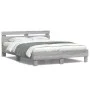 Sonoma gray bed frame with headboard and LED lights 140x190 cm by , Beds and slatted bases - Ref: Foro24-3207565, Price: 175,...