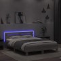Sonoma gray bed frame with headboard and LED lights 140x190 cm by , Beds and slatted bases - Ref: Foro24-3207565, Price: 179,...