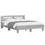 Sonoma gray bed frame with headboard and LED lights 140x190 cm by , Beds and slatted bases - Ref: Foro24-3207565, Price: 179,...