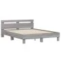 Sonoma gray bed frame with headboard and LED lights 140x190 cm by , Beds and slatted bases - Ref: Foro24-3207565, Price: 175,...