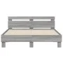 Sonoma gray bed frame with headboard and LED lights 140x190 cm by , Beds and slatted bases - Ref: Foro24-3207565, Price: 175,...