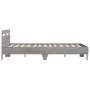Sonoma gray bed frame with headboard and LED lights 140x190 cm by , Beds and slatted bases - Ref: Foro24-3207565, Price: 175,...