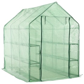 Accessible greenhouse with 12 steel shelves 143x214x196 cm by vidaXL, Greenhouses - Ref: Foro24-46913, Price: 162,56 €, Disco...