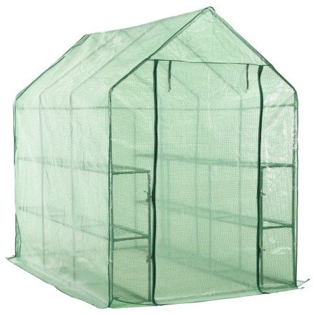 Barrierefreies Gewächshaus mit 12 Stahlregalen 143x214x196 cm von vidaXL, Gewächshäuser - Ref: Foro24-46913, Preis: 162,56 €,...