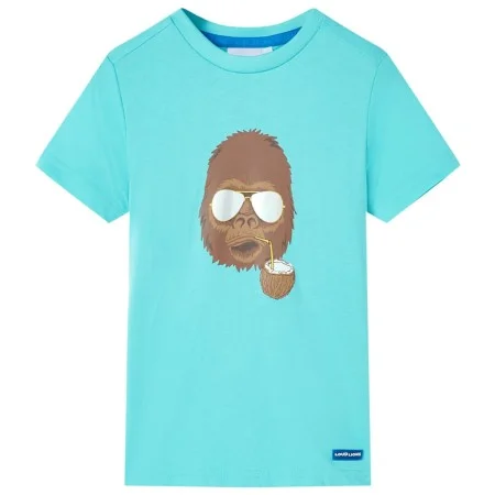 Kurzärmeliges Kinder-T-Shirt in aquamarinblau, Größe 104. von , Kinder-T-Shirts - Ref: Foro24-11620, Preis: 8,06 €, Rabatt: %