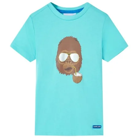 Kurzärmeliges Kinder-T-Shirt in aquamarinblau, Größe 128. von , Kinder-T-Shirts - Ref: Foro24-11622, Preis: 8,06 €, Rabatt: %