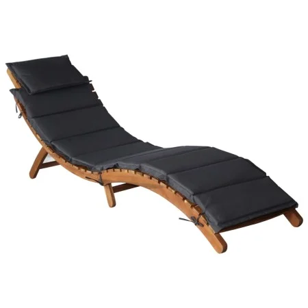 Liege mit Kissen aus massivem dunkelgrauem Akazienholz von vidaXL, Liegen - Ref: Foro24-46651, Preis: 162,68 €, Rabatt: %