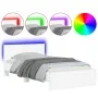 Bettgestell mit Kopfteil und weißen LED-Leuchten 100x200 cm von , Betten und Lattenroste - Ref: Foro24-838799, Preis: 124,88 ...