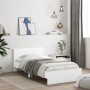 Bettgestell mit Kopfteil und weißen LED-Leuchten 100x200 cm von , Betten und Lattenroste - Ref: Foro24-838799, Preis: 127,29 ...