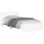 Bed frame with headboard and white LED lights 100x200 cm by , Beds and slatted bases - Ref: Foro24-838799, Price: 127,29 €, D...