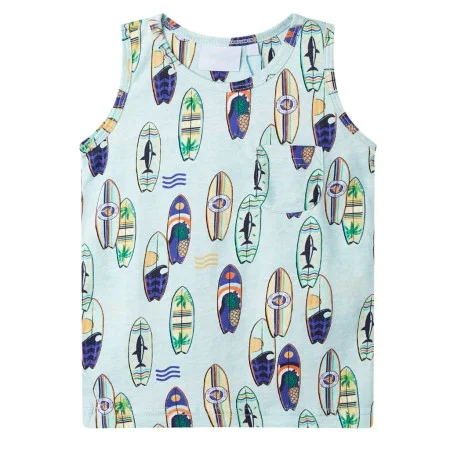 Ärmelloses Kinder-Tanktop in weichem meliertem Blau, Größe 140. von , Kinder-T-Shirts - Ref: Foro24-11778, Preis: 8,32 €, Rab...
