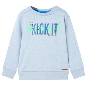 Kinder-Sweatshirt in weichem meliertem Blau, Größe 128. von , Kinder-T-Shirts - Ref: Foro24-11972, Preis: 11,11 €, Rabatt: %