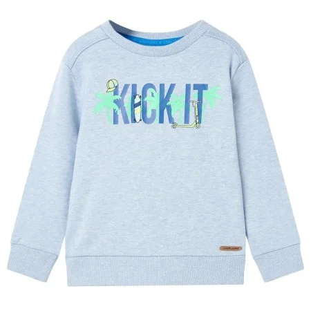 Kinder-Sweatshirt in weichem meliertem Blau, Größe 128. von , Kinder-T-Shirts - Ref: Foro24-11972, Preis: 11,11 €, Rabatt: %