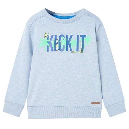 Kinder-Sweatshirt in weichem meliertem Blau, Größe 128. von , Kinder-T-Shirts - Ref: Foro24-11972, Preis: 11,23 €, Rabatt: %