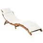 Sun lounger with cream solid acacia wood cushion by vidaXL, Loungers - Ref: Foro24-46652, Price: 162,65 €, Discount: %