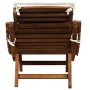 Sun lounger with cream solid acacia wood cushion by vidaXL, Loungers - Ref: Foro24-46652, Price: 153,49 €, Discount: %