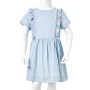 Vestido infantil con volantes azul suave 140