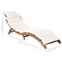 Sun lounger with cream solid acacia wood cushion by vidaXL, Loungers - Ref: Foro24-46652, Price: 153,49 €, Discount: %
