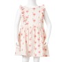 Vestido infantil con volantes rosa suave 128