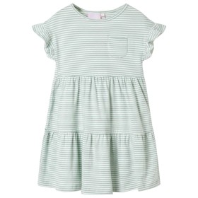 Kleid für Kinder mit Rüschenärmeln in Minzgrün, Größe 116. von , Kinderkleider - Ref: Foro24-11511, Preis: 10,30 €, Rabatt: %
