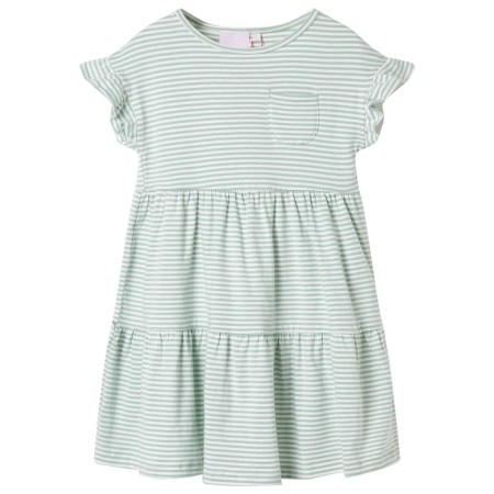 Kleid für Kinder mit Rüschenärmeln in Minzgrün, Größe 116. von , Kinderkleider - Ref: Foro24-11511, Preis: 10,30 €, Rabatt: %