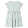 Vestido infantil de mangas con volantes verde menta 116