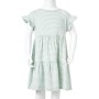 Vestido infantil de mangas con volantes verde menta 116