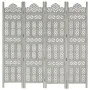 Handgeschnitzter 4-Panel-Paravent mit grauem Mangoholz 160x165 cm von vidaXL, Raumteiler - Ref: Foro24-285322, Preis: 214,91 ...