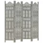 Handgeschnitzter 4-Panel-Paravent mit grauem Mangoholz 160x165 cm von vidaXL, Raumteiler - Ref: Foro24-285322, Preis: 214,91 ...