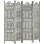 Handgeschnitzter 4-Panel-Paravent mit grauem Mangoholz 160x165 cm von vidaXL, Raumteiler - Ref: Foro24-285322, Preis: 214,91 ...