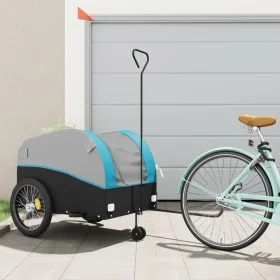 Remolque para bicicleta hierro negro y azul 45 kg by , Bicycle trailers - Ref: Foro24-94156, Price: 95,53 €, Discount: %