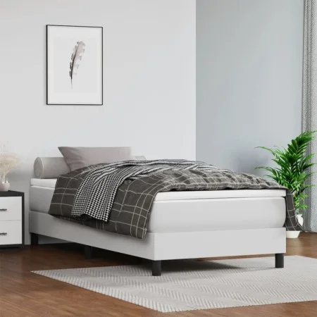 White synthetic leather pocket spring mattress 120x190x20 cm by , Mattresses - Ref: Foro24-4007149, Price: 239,62 €, Discount: %