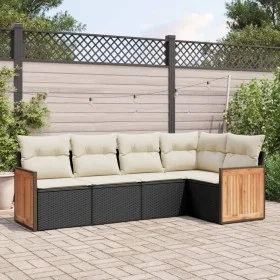 5-teiliges Gartenmöbel-Set und schwarze synthetische Rattankissen von , Gartensets - Ref: Foro24-3260026, Preis: 336,59 €, Ra...