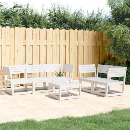 Juego de sofás de jardín 5 piezas madera maciza de pino blanco by , Garden sets - Ref: Foro24-3216996, Price: 497,39 €, Disco...