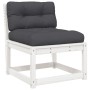 Set sofás jardín 5 pzas con cojines madera maciza pino blanco by , Garden sets - Ref: Foro24-3217001, Price: 640,04 €, Discou...