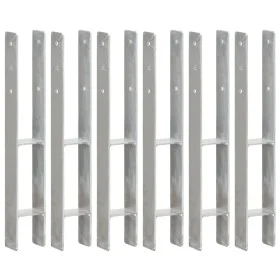 Zaunanker 6 Stk. verzinkter Stahl silber 8x6x60 cm von vidaXL, Spikes zur Verankerung im Boden - Ref: Foro24-145297, Preis: 9...