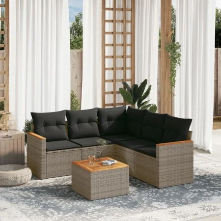 Gartenmöbel-Set, 6-teilig, mit grauen Polstern aus synthetischem Rattan. von , Gartensets - Ref: Foro24-3258371, Preis: 360,1...