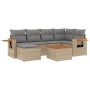 Gartensofagarnitur 7-teilig mit Kissen aus synthetischem Rattan in Beige. von , Gartensets - Ref: Foro24-3259427, Preis: 460,...