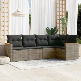 Juego de sofás jardín con cojines 5 pzas ratán sintético gris by , Garden sets - Ref: Foro24-3258350, Price: 320,37 €, Discou...