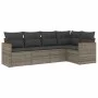 Juego de sofás jardín con cojines 5 pzas ratán sintético gris by , Garden sets - Ref: Foro24-3258350, Price: 320,37 €, Discou...