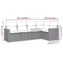 Gartensofa-Set mit 5-teiligen Kissen aus grauem synthetischem Rattan von , Gartensets - Ref: Foro24-3258350, Preis: 319,17 €,...